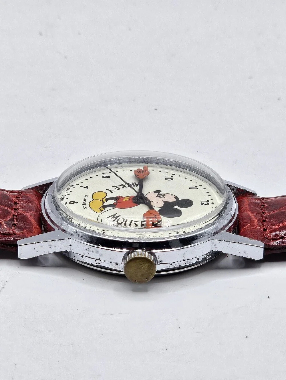 Walt Disney Mickey Mouse 17 Jewels Manually Wound Wristwatch Non-working